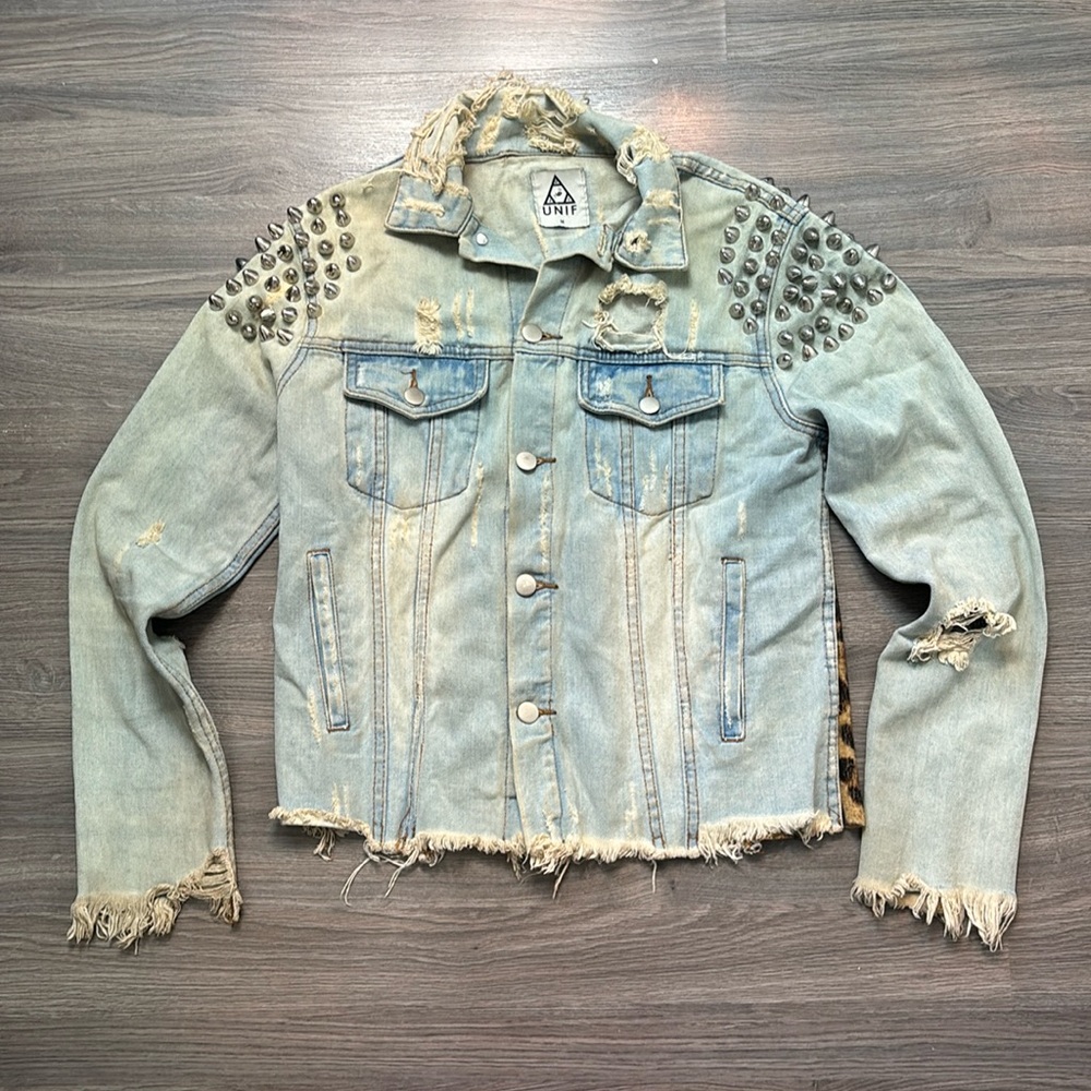 UNIF punk rock studded denim jacket
